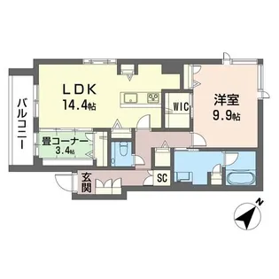 ウィズプラス浦和美園ウエストC棟【2階】の間取り