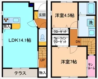 sunfit villa D棟【1階】の間取り