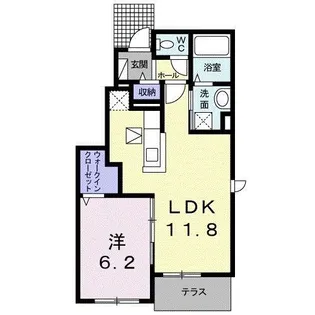 チロリアンコッティII B【1階】の間取り
