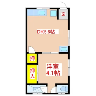 岡元マンション【1階】の間取り