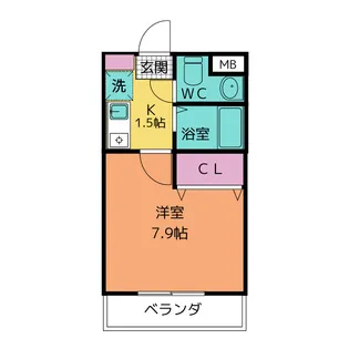 リバーサイド山王【1階】の間取り