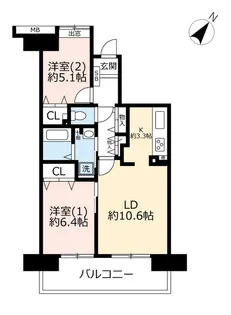 URビーコンヒル能見台サウスヒル【3階】の間取り