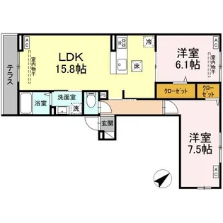 エスペリア相模大野【1階】の間取り