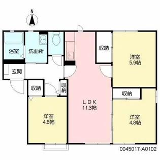メルベーユ【1階】の間取り
