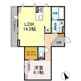 茨城県つくば市谷田部【アパート】の間取り