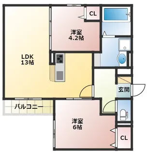 エムライズ材木町【1階】の間取り