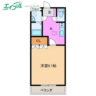 アシューレB【1階】の間取り