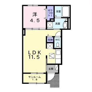 ヒカルサ市原姉ヶ崎ノース【1階】の間取り