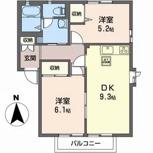 ディアコート多賀城C【1階】の間取り