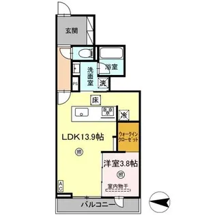 ・フレア B棟【1階】の間取り