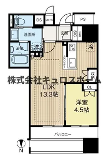 ワコーレ大阪新町タワーレジデンス【14階】の間取り