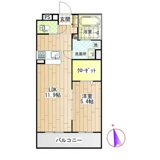 Lusora Osato(ルソーラ オオサト)【1階】の間取り