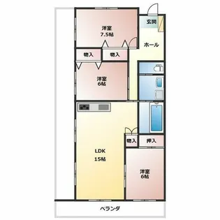 ソワサントUTRII【2階】の間取り