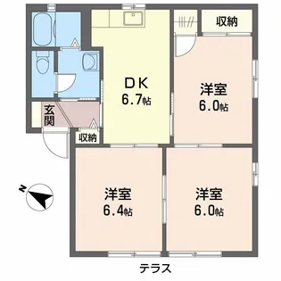 Y’sアベニュー【1階】の間取り