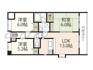 SS八木ハイツ【6階】の間取り