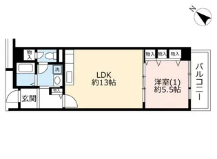 1LDKの間取り画像