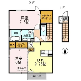ヴィレッジロイヤル白鳥B【2階】の間取り