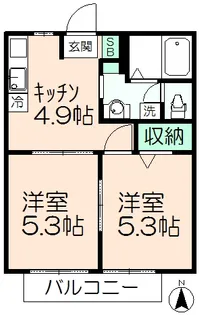 東京都日野市平山3【アパート】の間取り