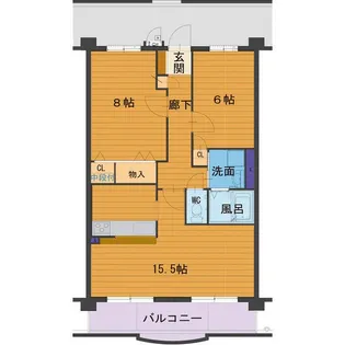 ハートフルマンションVilla Luna【1階】の間取り