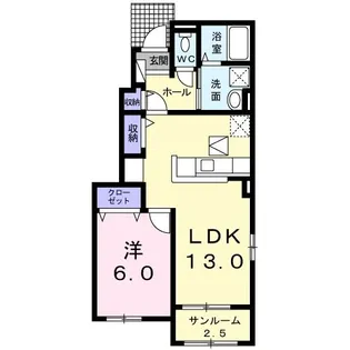 クラール土器西D【1階】の間取り