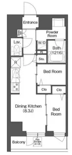 東京都大田区西蒲田7【マンション】の間取り