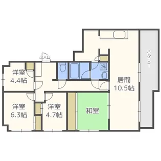 北海道札幌市中央区北五条西24【マンション】の間取り