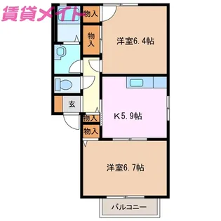ベルサイド【1階】の間取り