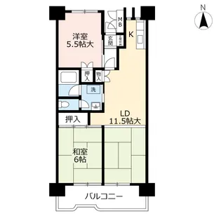 UR金田一丁目第2【1階】の間取り