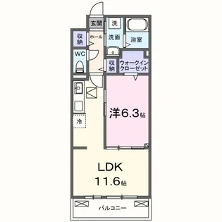 ヴィラバース【1階】の間取り