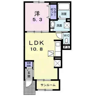 ル ソレイユ【1階】の間取り
