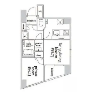 東京都港区麻布十番3【マンション】の間取り