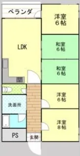 南港ガーデンハイツ22号棟【8階】の間取り