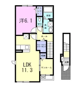 ヴィラやす【2階】の間取り