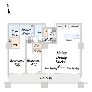 パークコート麻布十番ザ・タワー【30階】の間取り