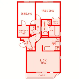 ルシェンテD棟【3階】の間取り