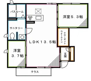 桜コート【1階】の間取り