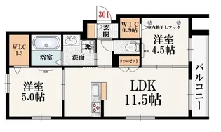 クローリス成城【3階】の間取り