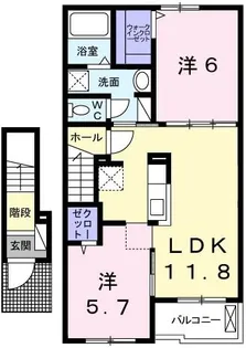 サンコート網干【2階】の間取り
