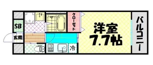 フレンシアノイエ難波南【7階】の間取り