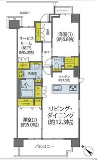 イニシア文京根津【3階】の間取り