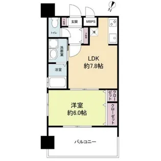 レジディア博多II【7階】の間取り