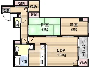 パラディ西田辺【1階】の間取り