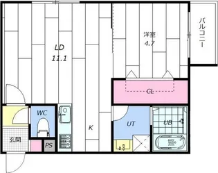 LUANA福住【2階】の間取り