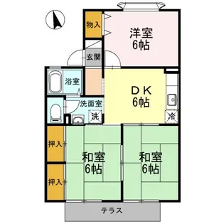 リバーサイド森町II【1階】の間取り