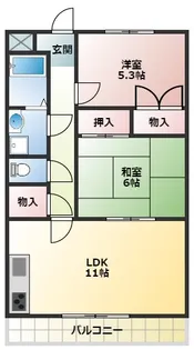 マンションアムール【2階】の間取り