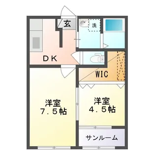 ユニヴェール A棟【1階】の間取り