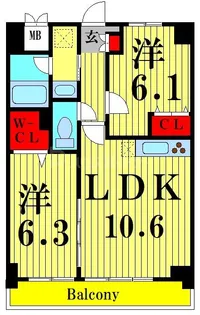 ポルト ボヌール【3階】の間取り