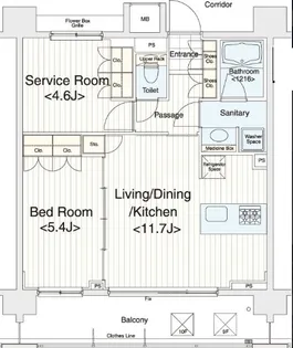 イプセ多摩川緑地【9階】の間取り