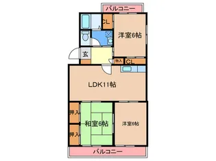 パークハイツ88【3階】の間取り