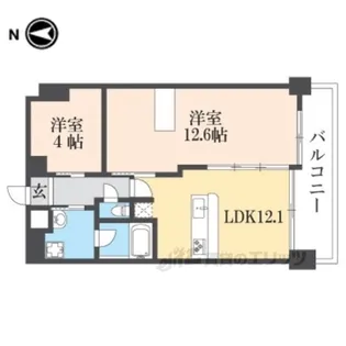 プリオーレ24堀川紫明【10階】の間取り